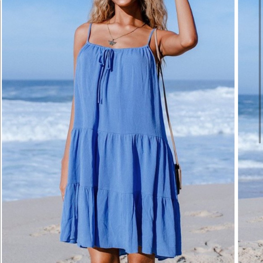 Carolina Blue Ruffle Shift Dress